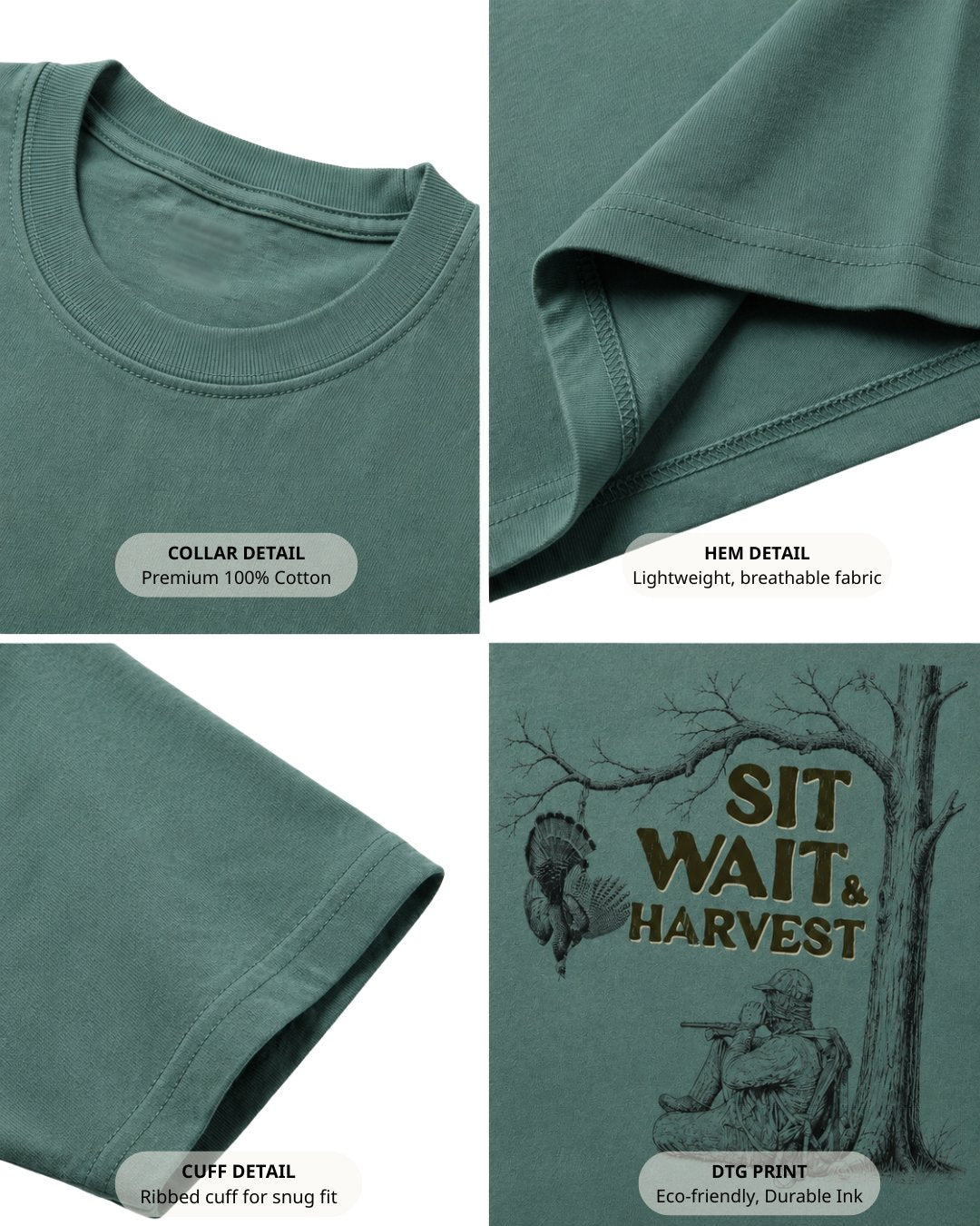 Sit, Wait And Harvest Turkey POCKET Tee