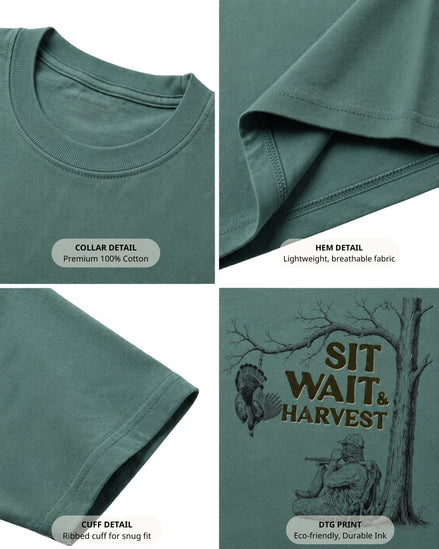 Sit, Wait And Harvest Turkey POCKET Tee