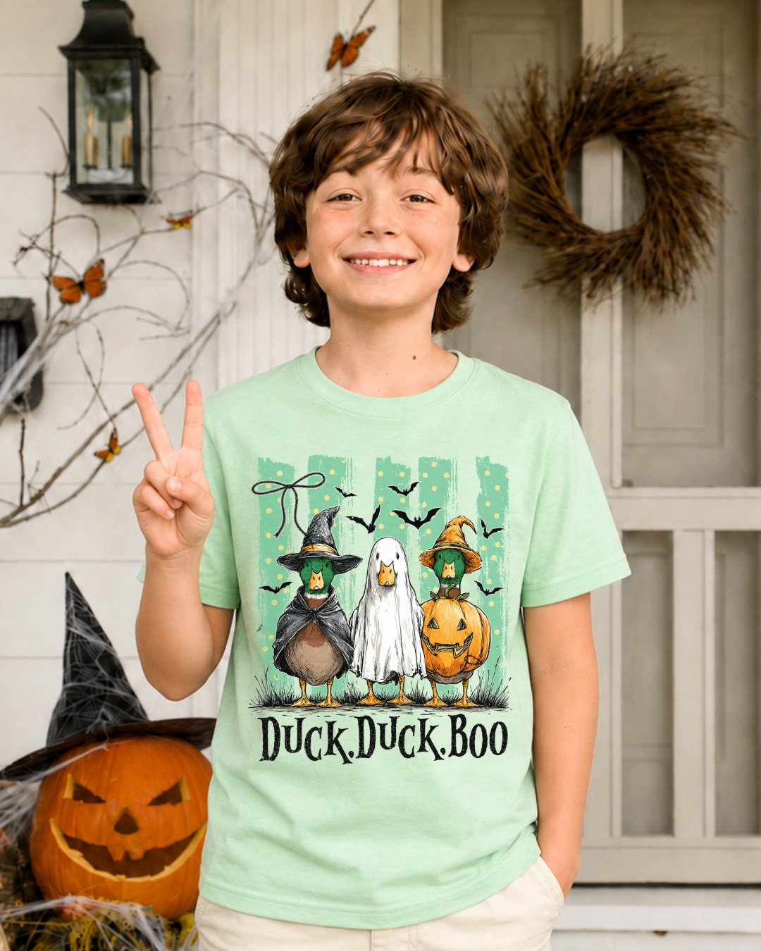 Duck Duck Boo Custome Halloween Youth Tee