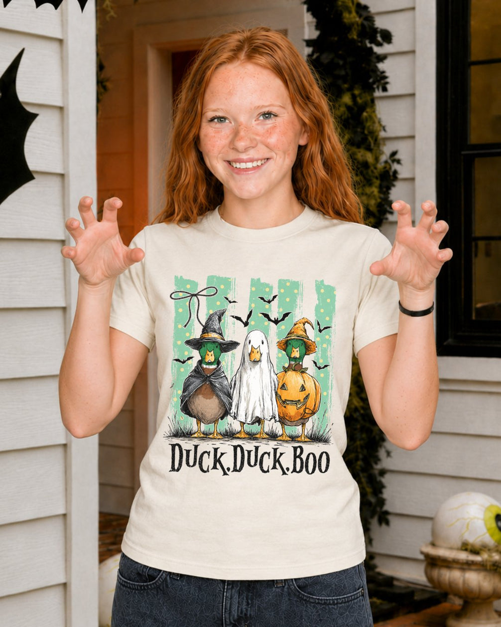 Duck Duck Boo Custome Halloween Youth Tee
