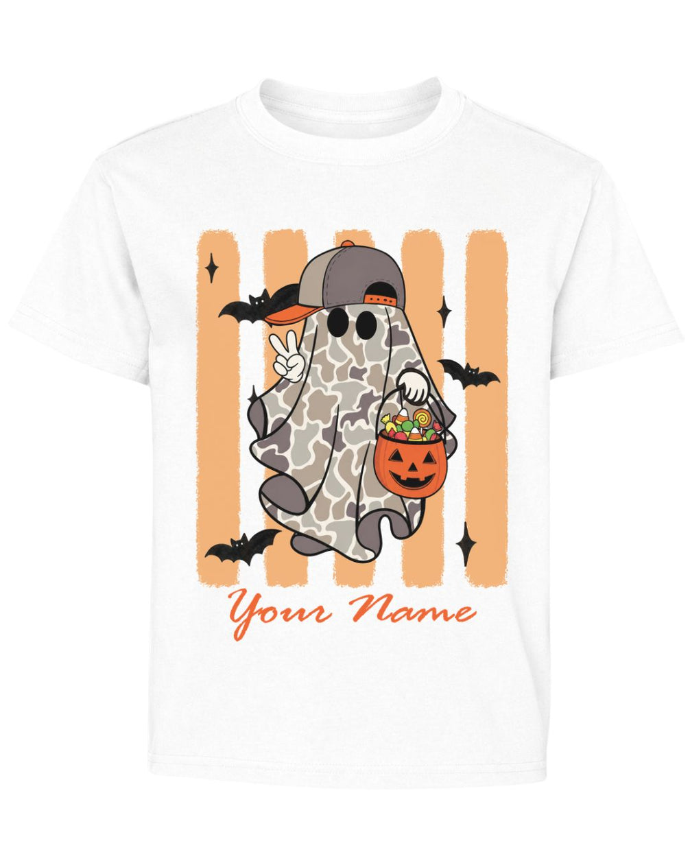Personalized Your Name Camo Ghost Youth Tee