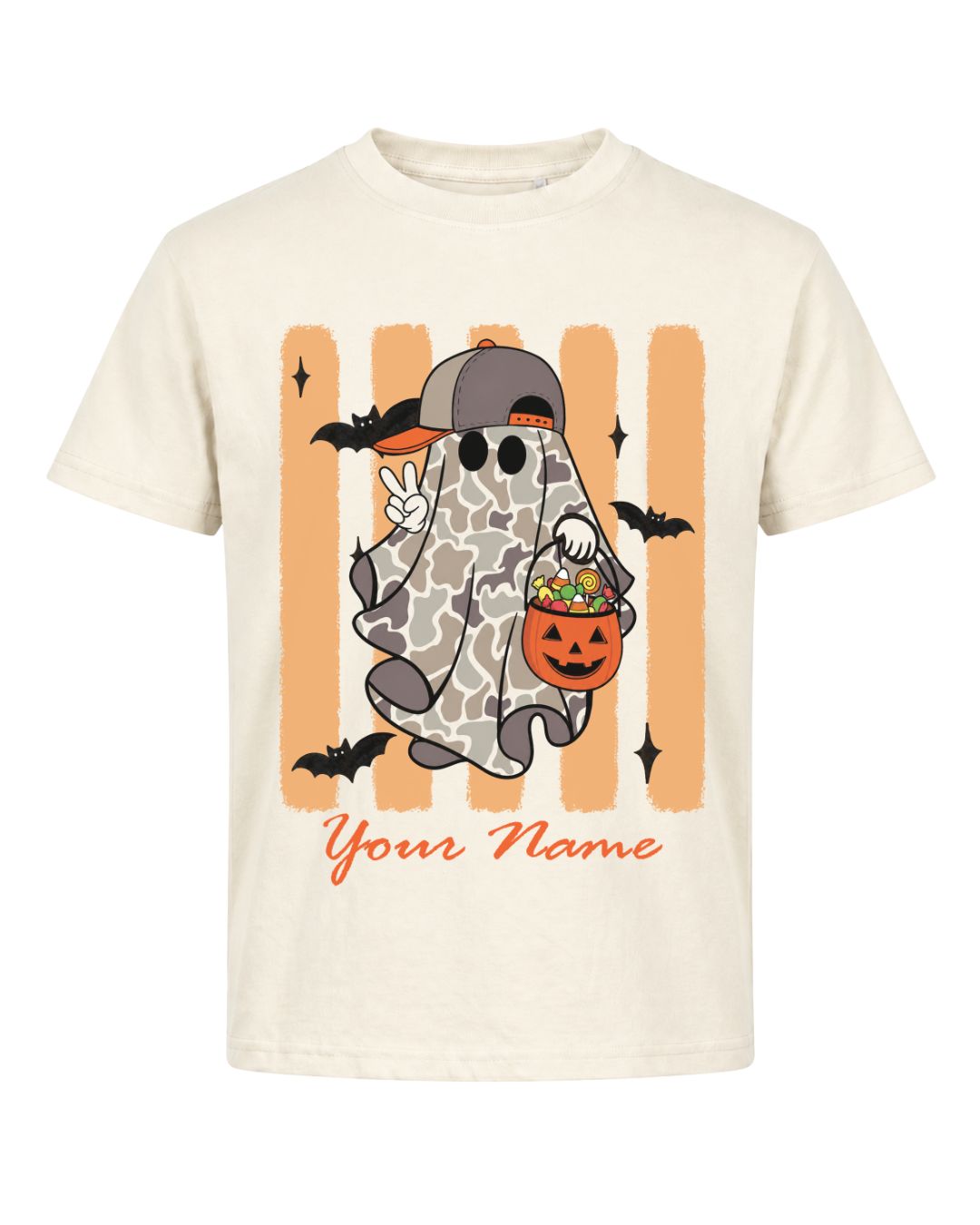 Personalized Your Name Camo Ghost Youth Tee
