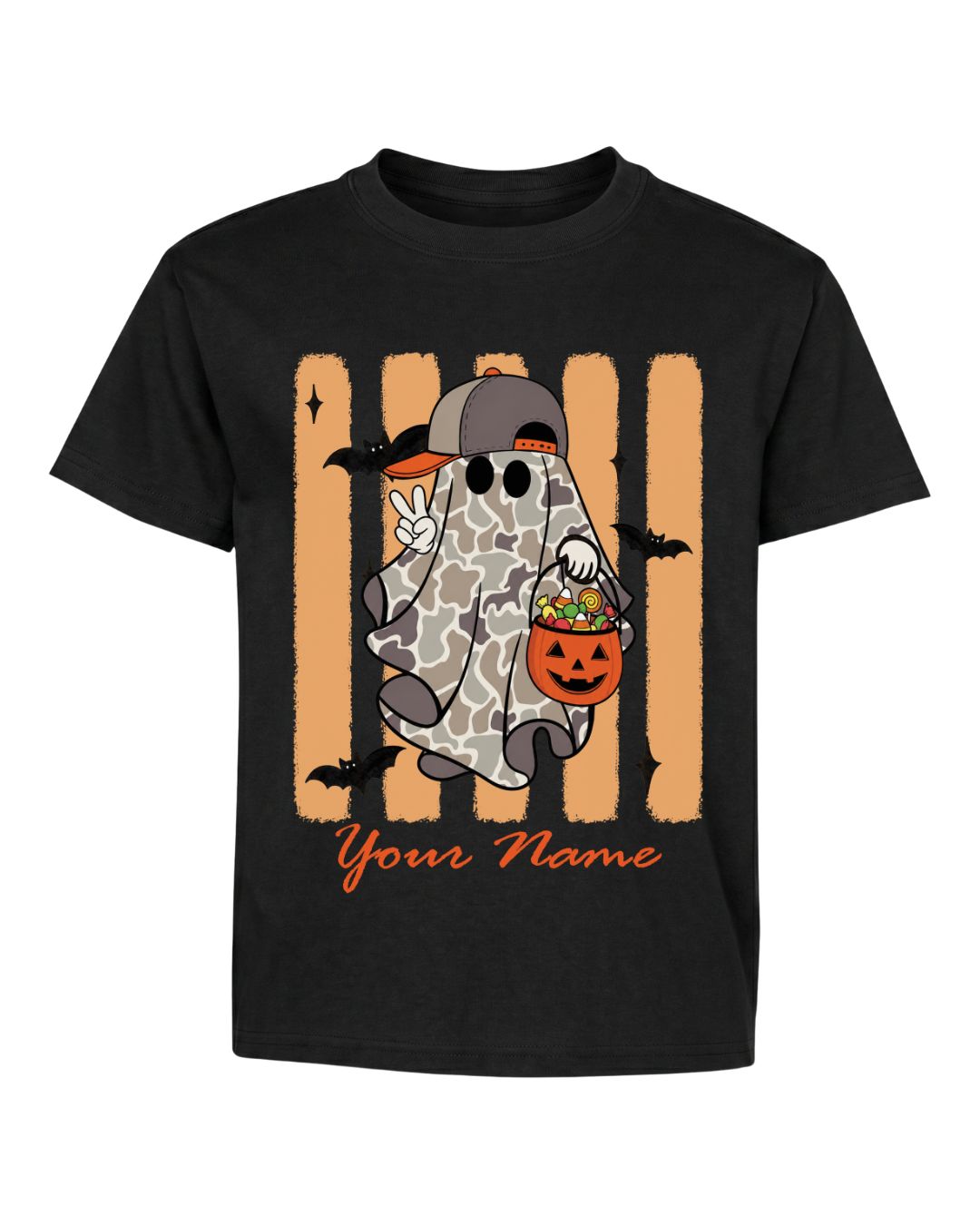 Personalized Your Name Camo Ghost Youth Tee