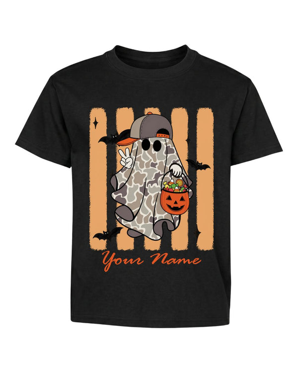 Personalized Your Name Camo Ghost Youth Tee