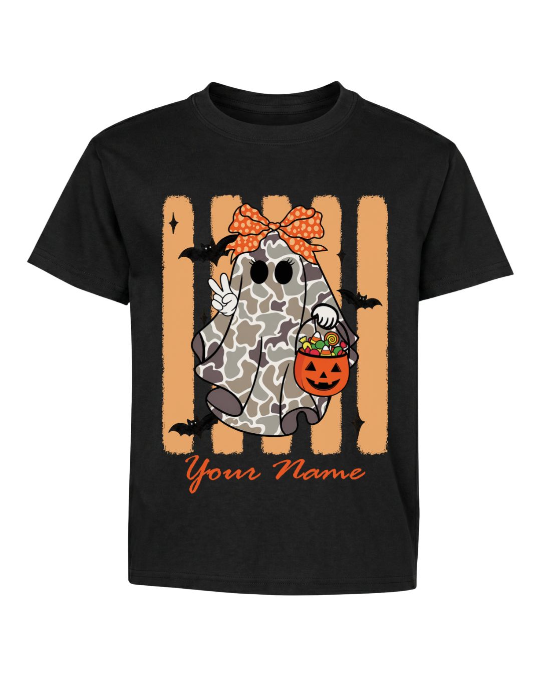 Personalized Your Name Camo Ghost Youth Tee