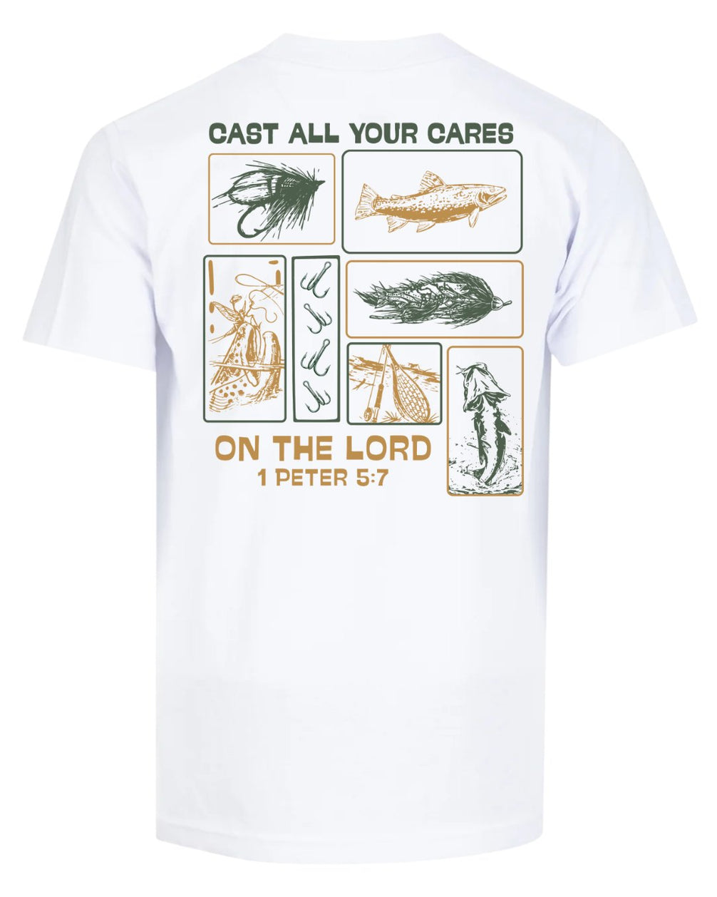 Faith & Fishing "Cast Your Cares" T-shirt