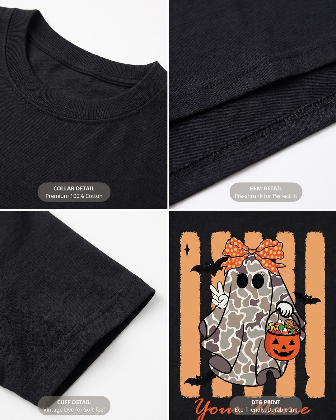 Personalized Your Name Camo Ghost Youth Tee