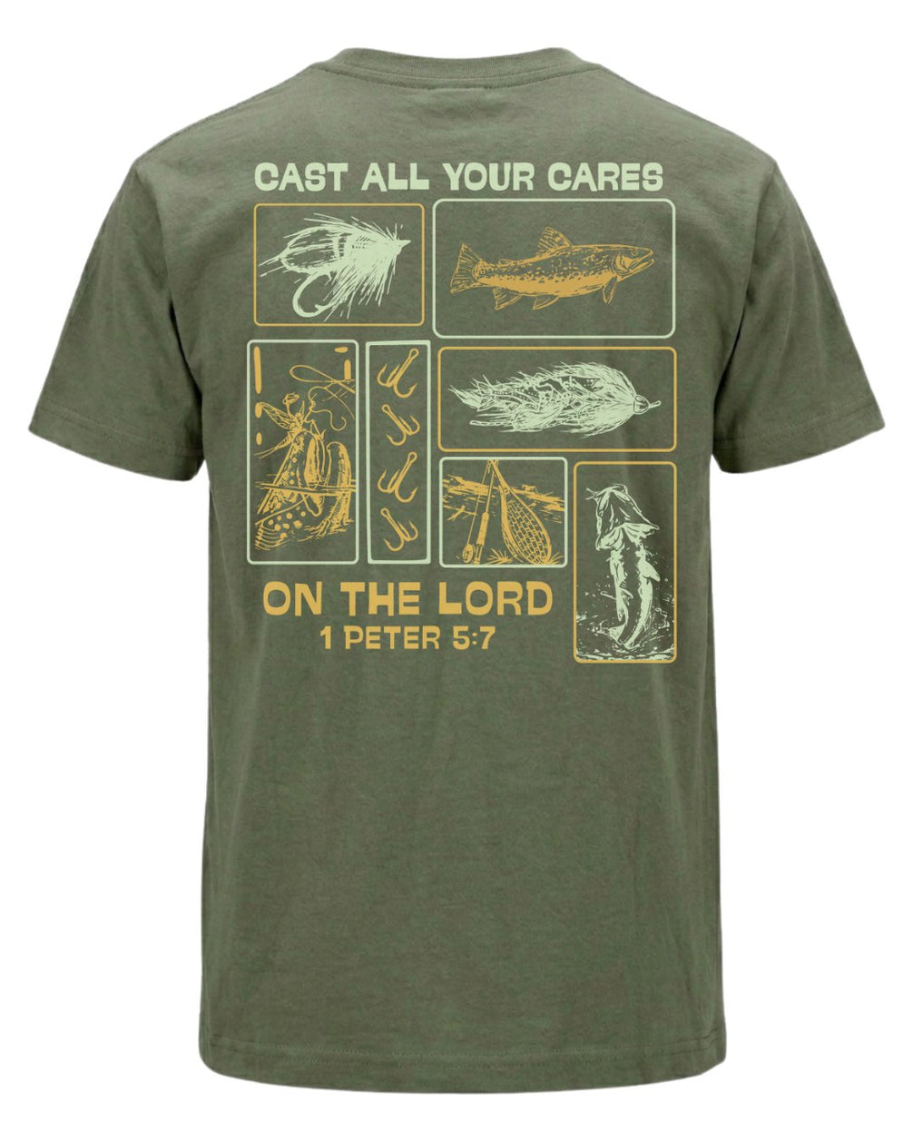 Faith & Fishing "Cast Your Cares" T-shirt