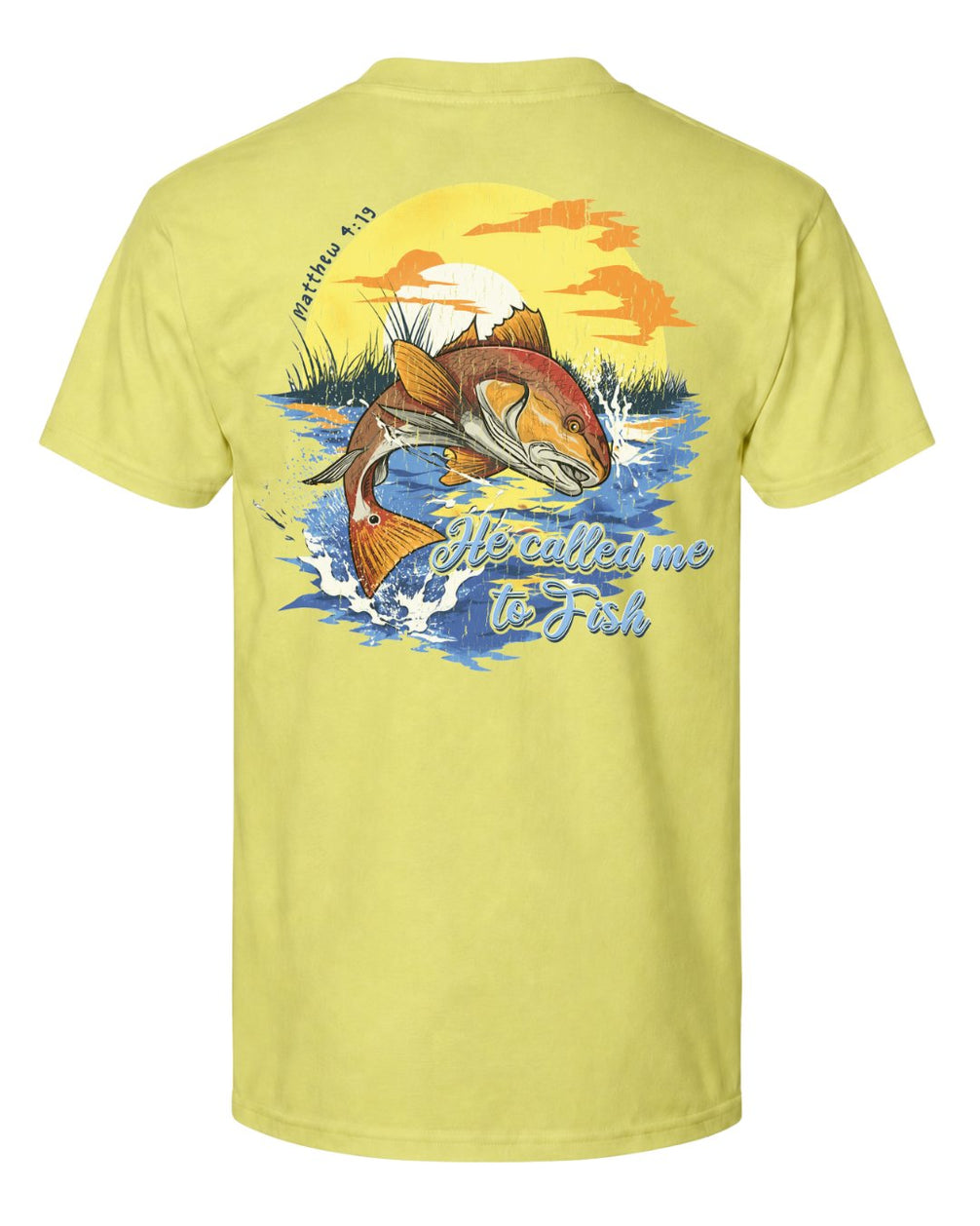 Matthew 4:19 Redfish Angler Faith Based T-shirt