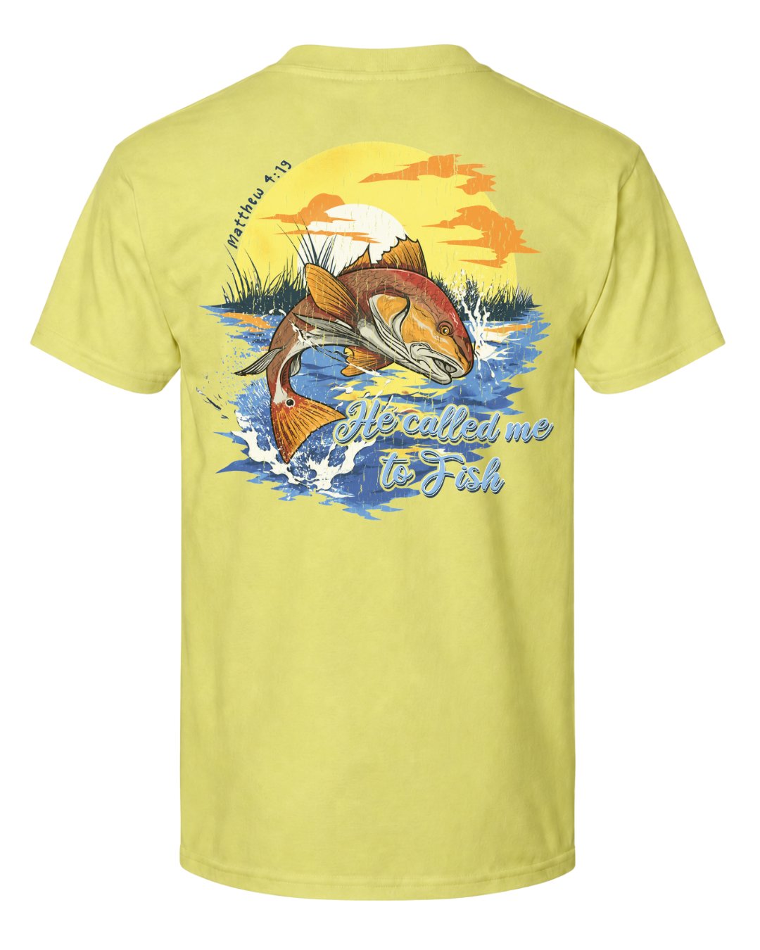 Matthew 4:19 Redfish Angler Faith Based T-shirt