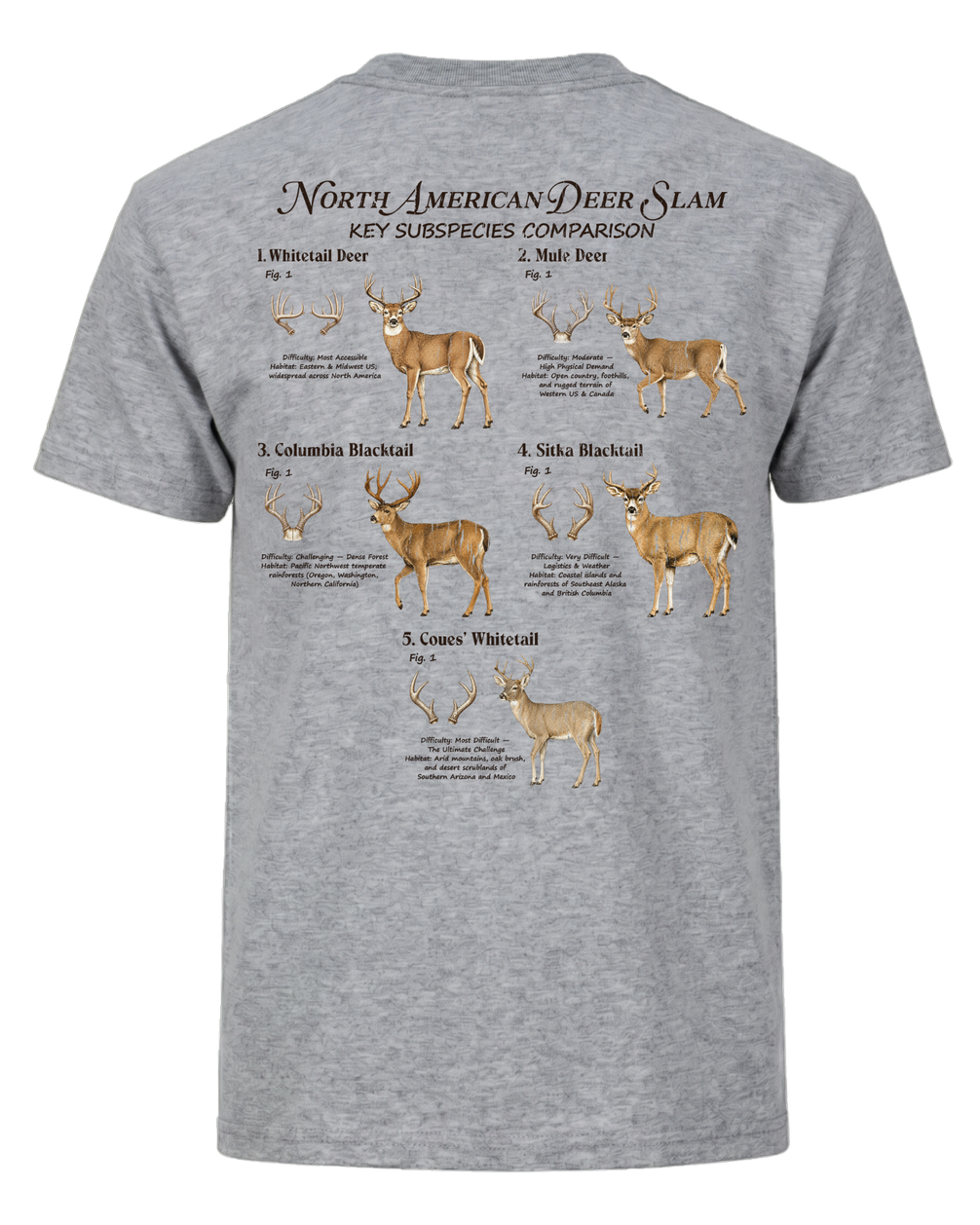 Deer Slam Hunting Key Subspecies T-shirt