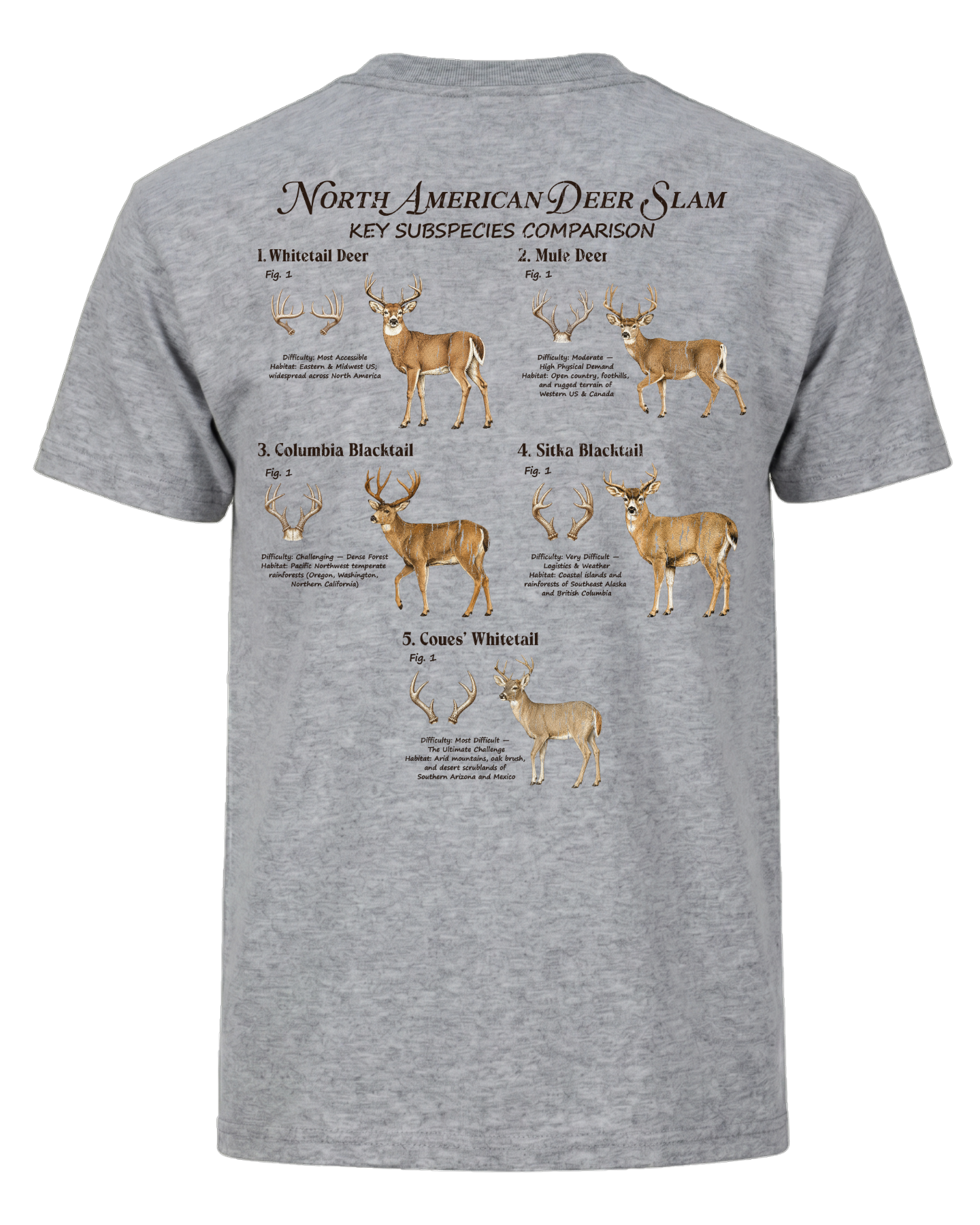 Deer Slam Hunting Key Subspecies T-shirt