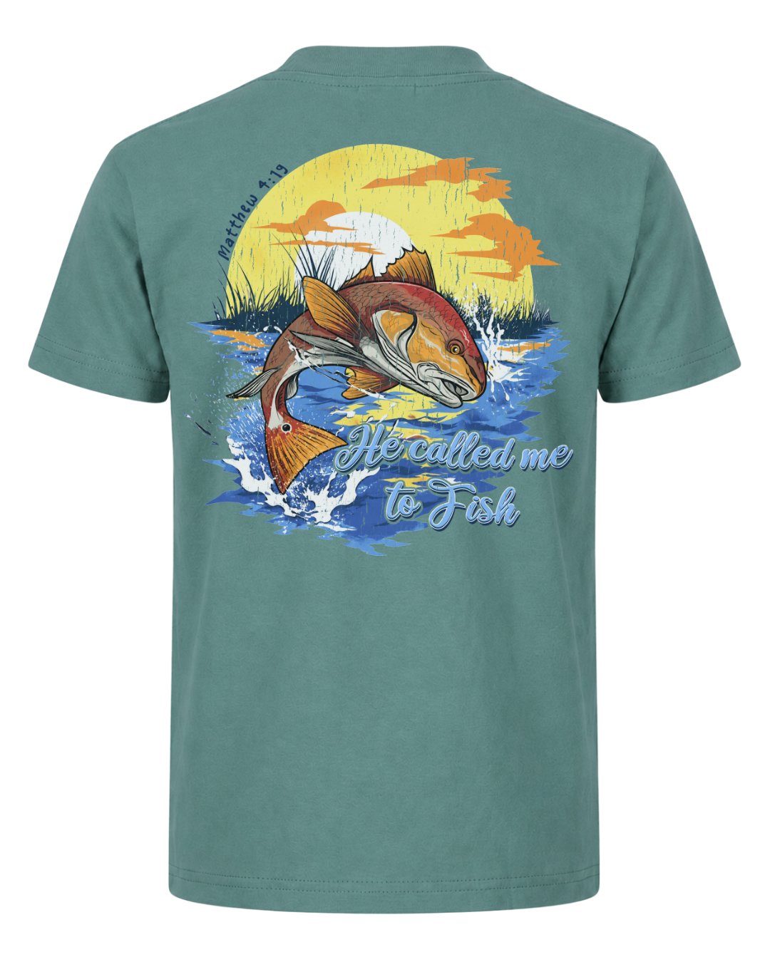 Matthew 4:19 Redfish Angler Faith Based T-shirt