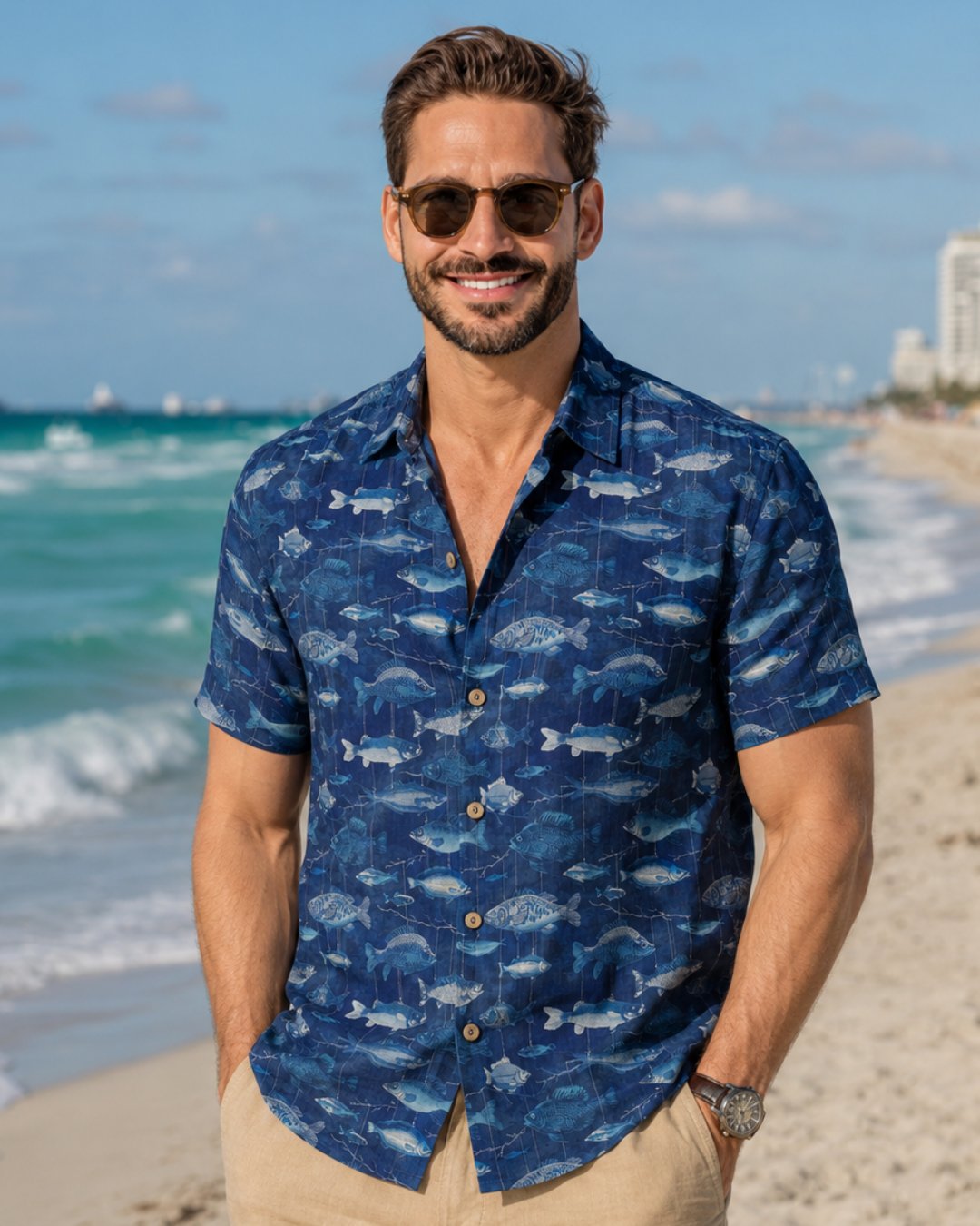 Deep Blue Angler Men's Breathable Shirt