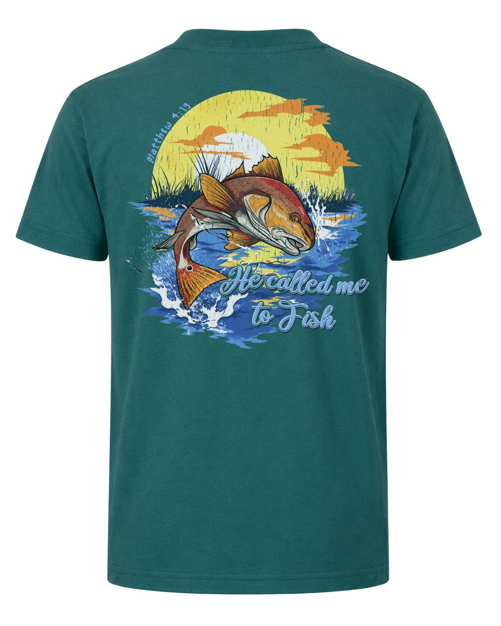 Matthew 4:19 Redfish Angler Faith Based T-shirt