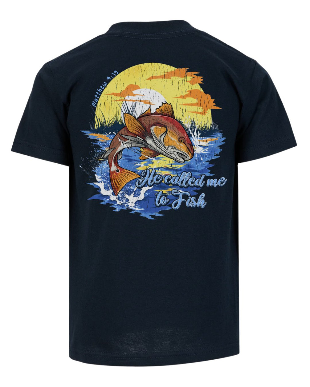 Matthew 4:19 Redfish Angler Faith Based T-shirt