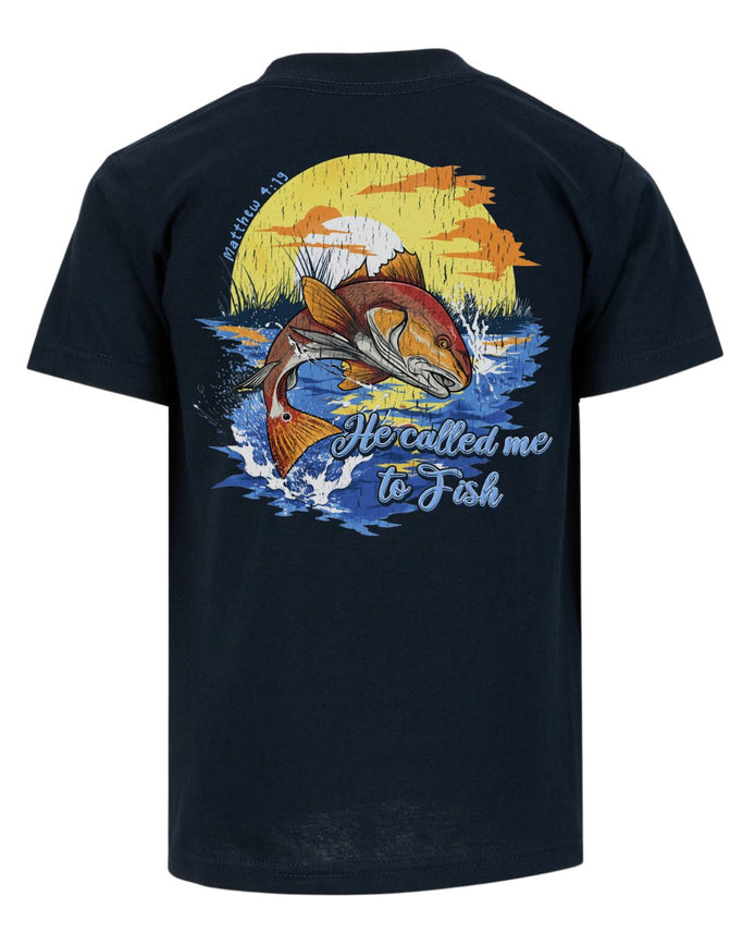 Matthew 4:19 Redfish Angler Faith Based T-shirt