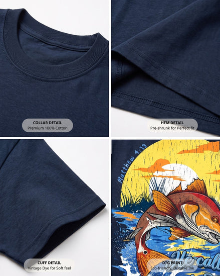 Matthew 4:19 Redfish Angler Faith Based T-shirt