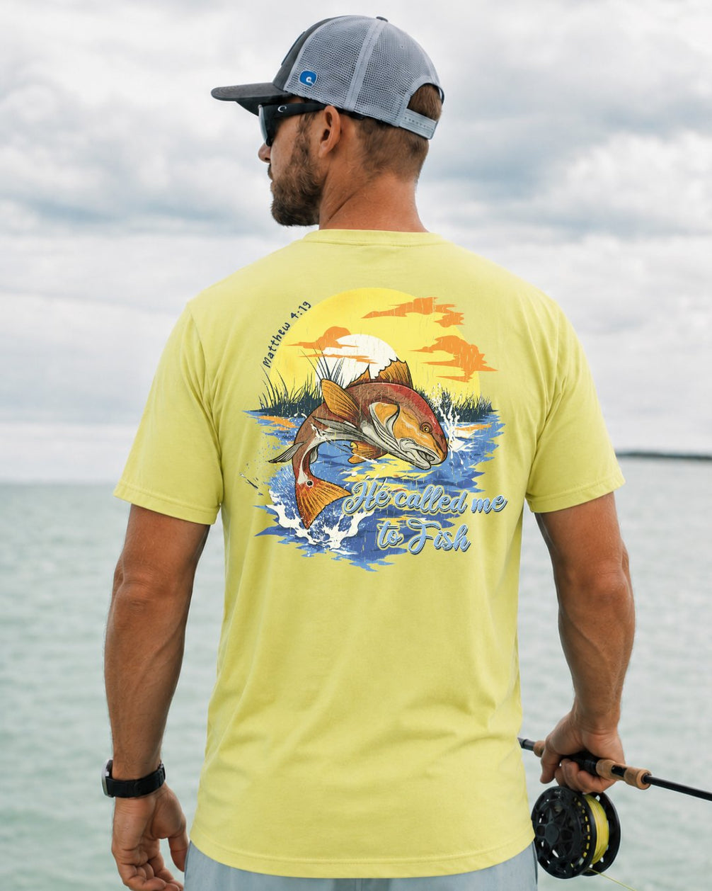 Matthew 4:19 Redfish Angler Faith Based T-shirt