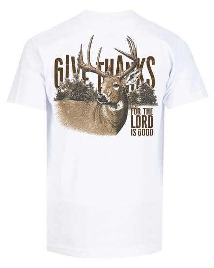 Give Thanks Deer Hunting Christian Faith T-shirt