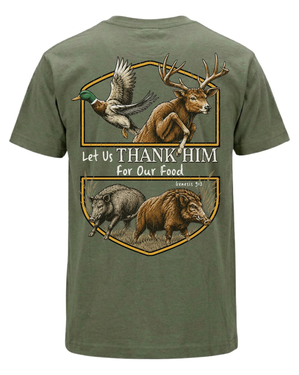 "Let Us Thank Him" Genesis 93 Wildlife T-shirt
