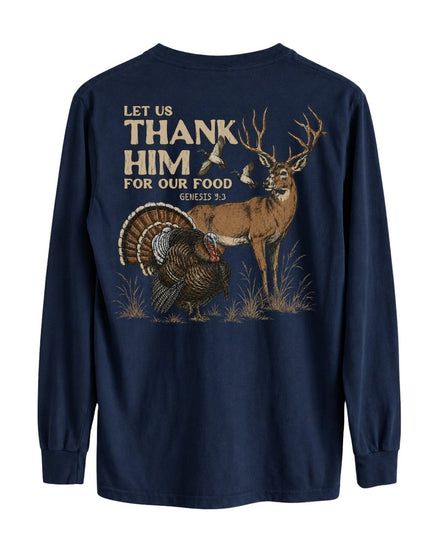Let Us Thank Him For Our Food LONG-SLEEVE back