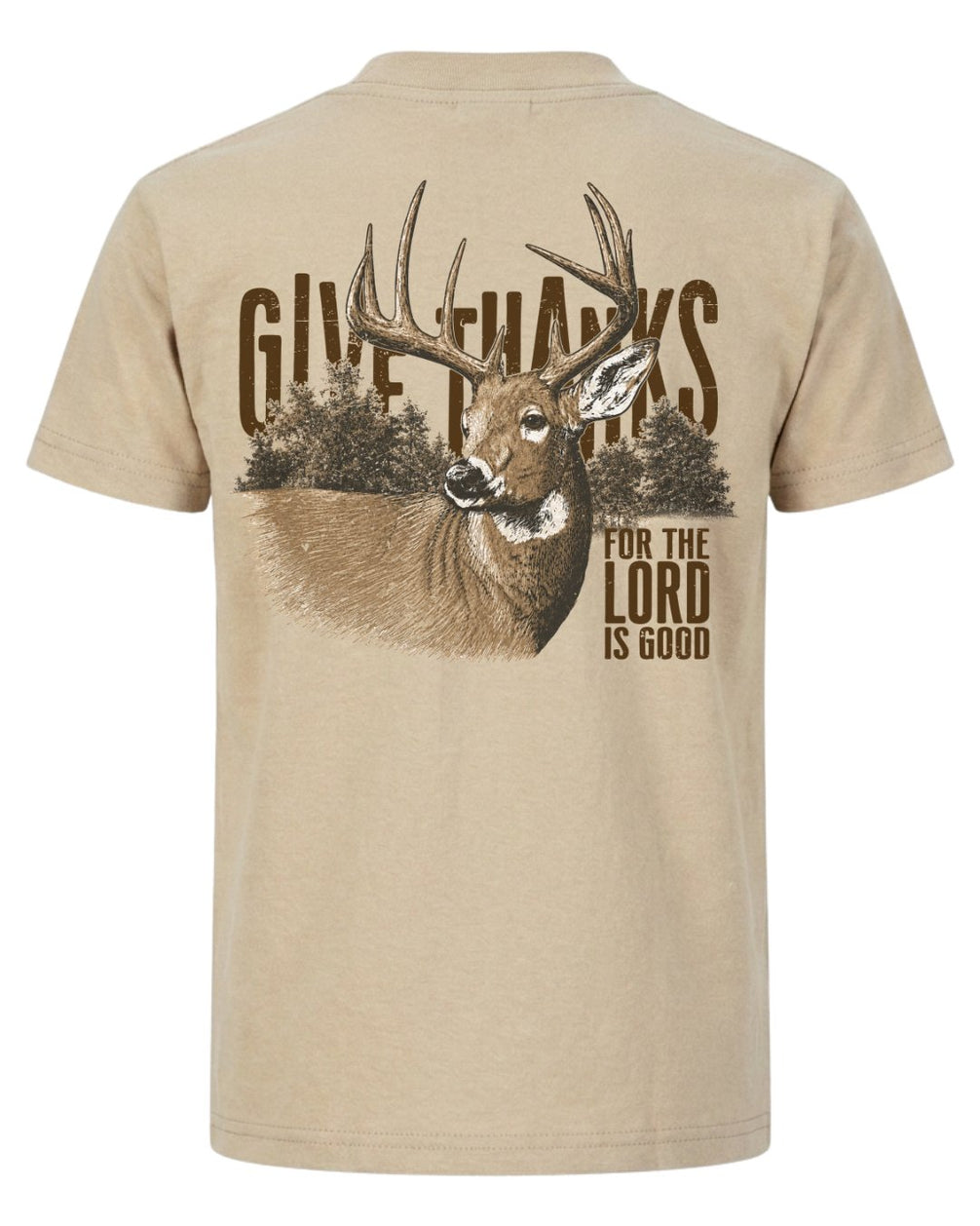 Give Thanks Deer Hunting Christian Faith T-shirt