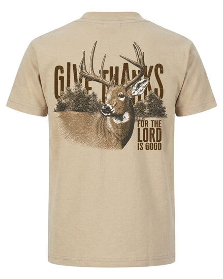 Give Thanks Deer Hunting Christian Faith T-shirt