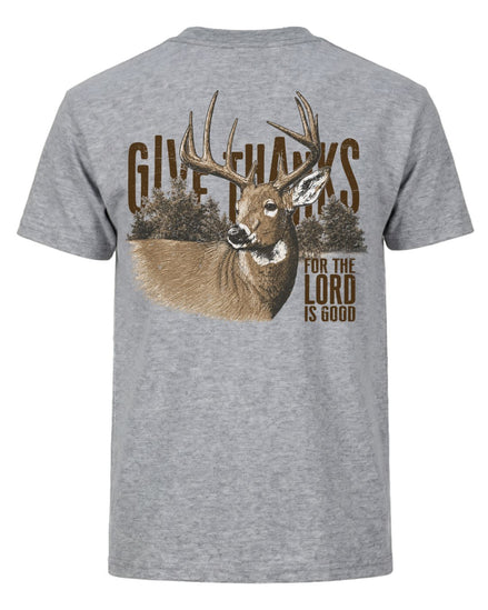 Give Thanks Deer Hunting Christian Faith T-shirt