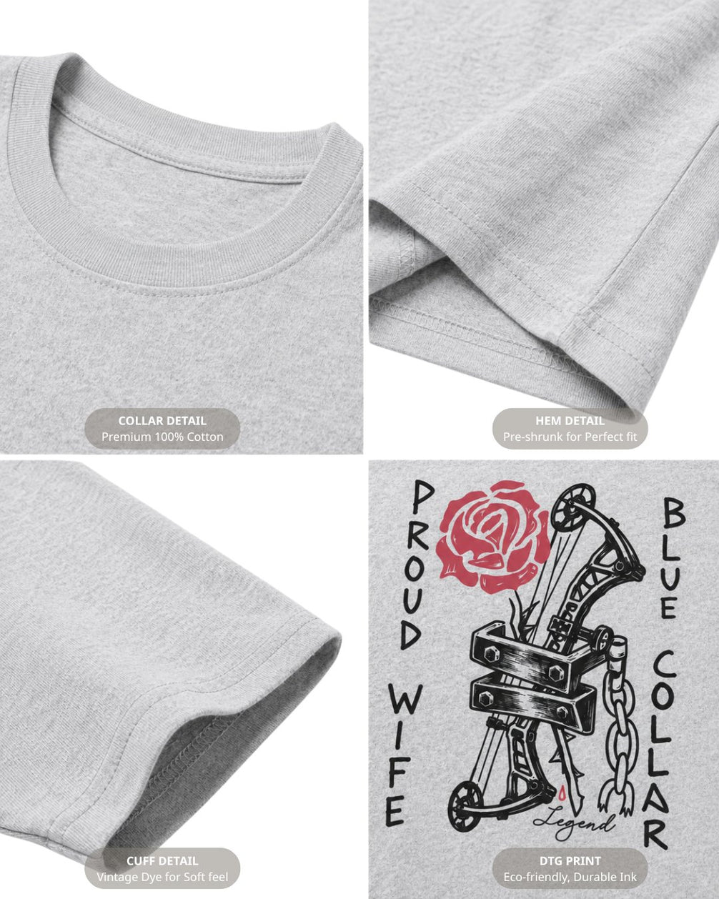 Blue Collar Proud Wife T-shirt