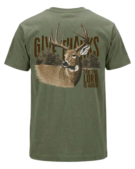 Give Thanks Deer Hunting Christian Faith T-shirt