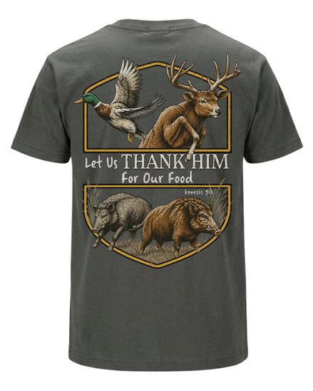 "Let Us Thank Him" Genesis 93 Wildlife T-shirt