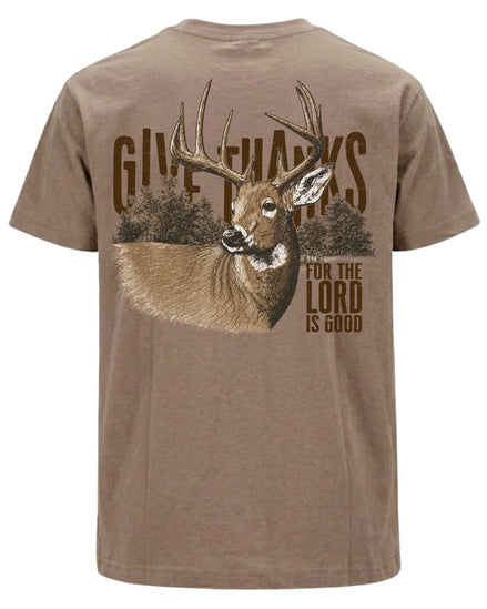 Give Thanks Deer Hunting Christian Faith T-shirt