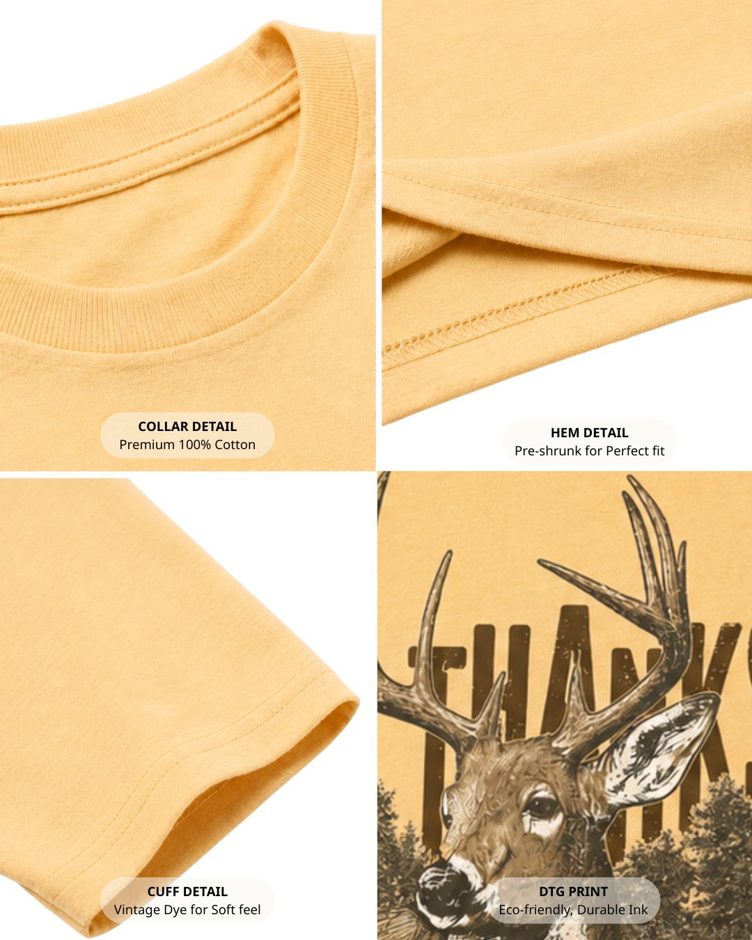 Give Thanks Deer Hunting Christian Faith T-shirt