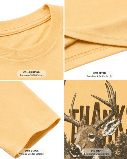Give Thanks Deer Hunting Christian Faith T-shirt