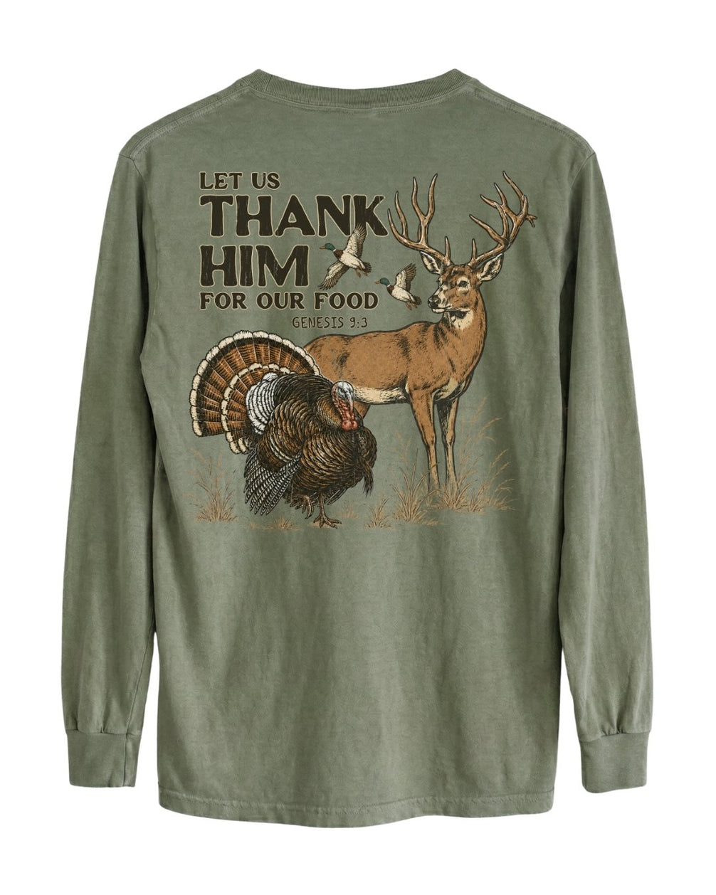 Let Us Thank Him For Our Food LONG-SLEEVE back