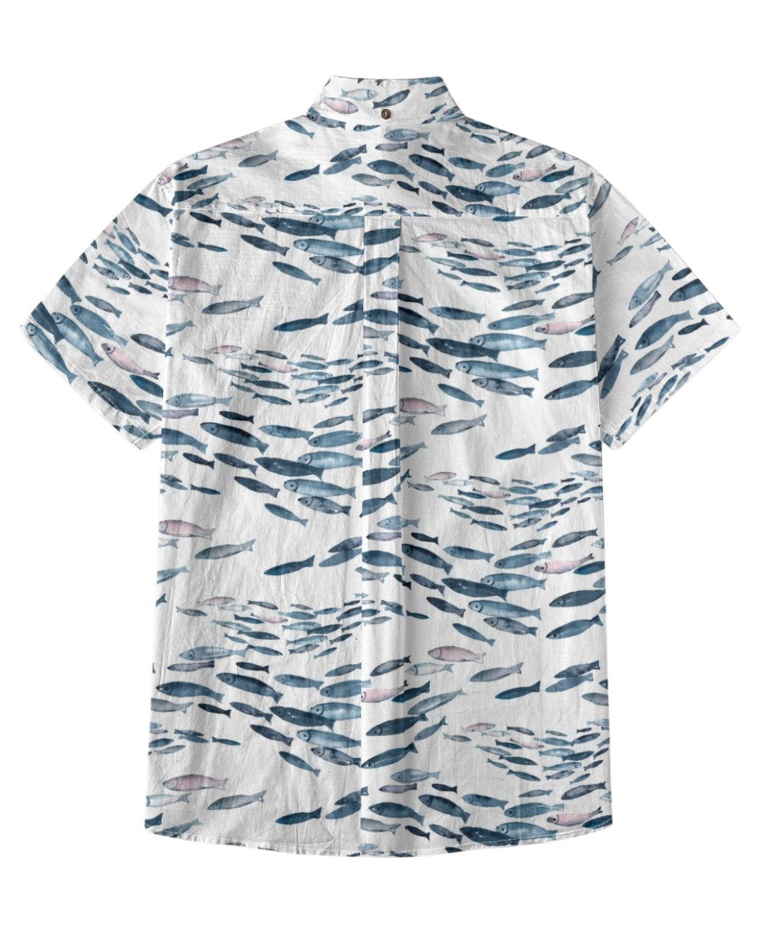 Watercolor Fish Swarm Men's Breathable Shirt