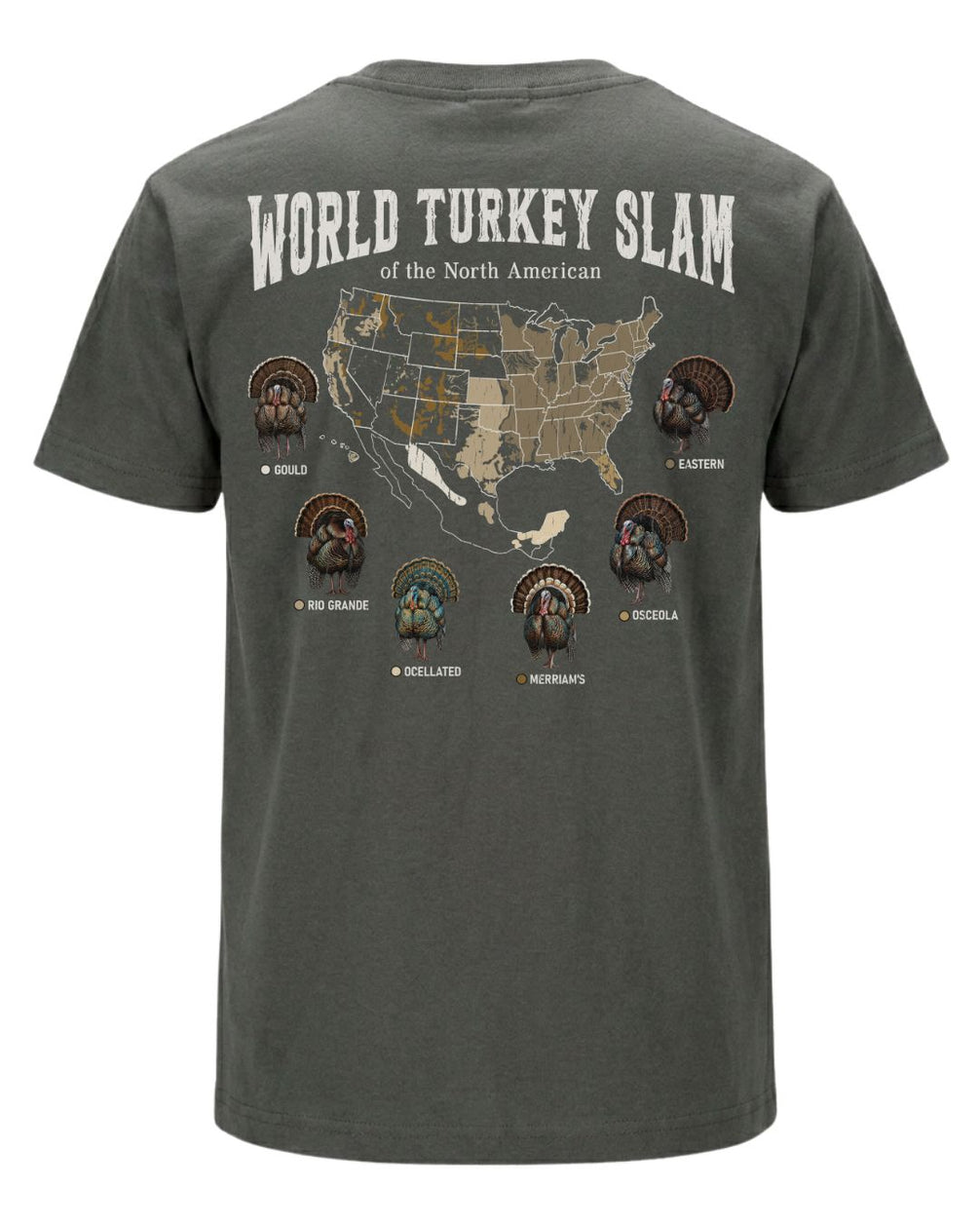 World Turkey Slam Subspecies Map T-shirt