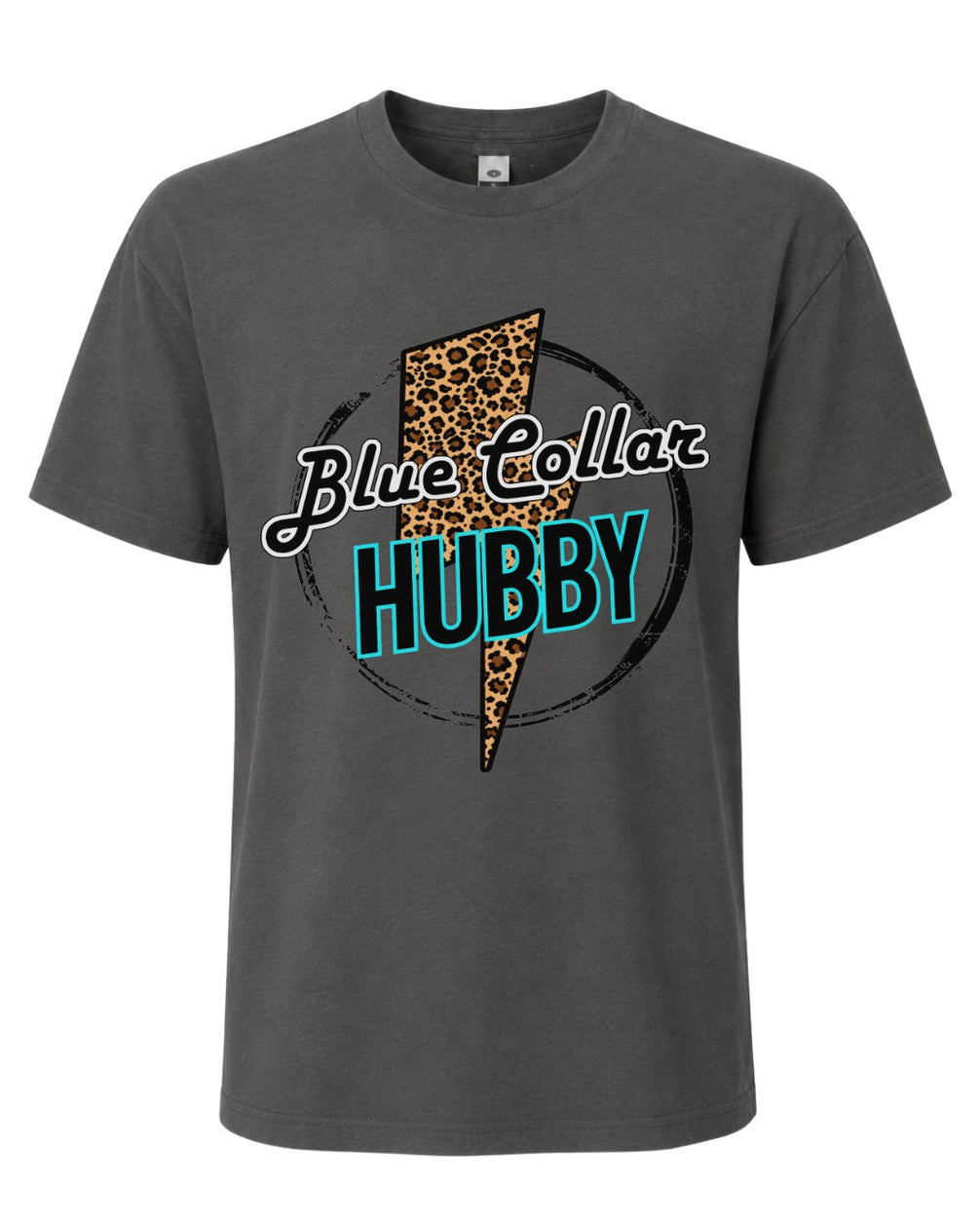 Leopard Lightning Blue Collar Couple T-shirt
