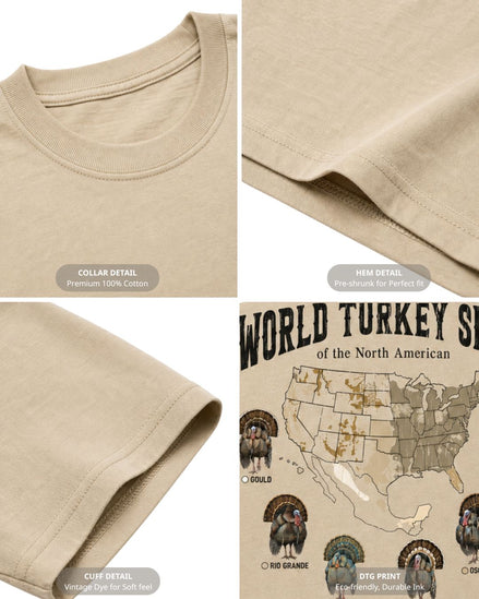 World Turkey Slam Subspecies Map T-shirt