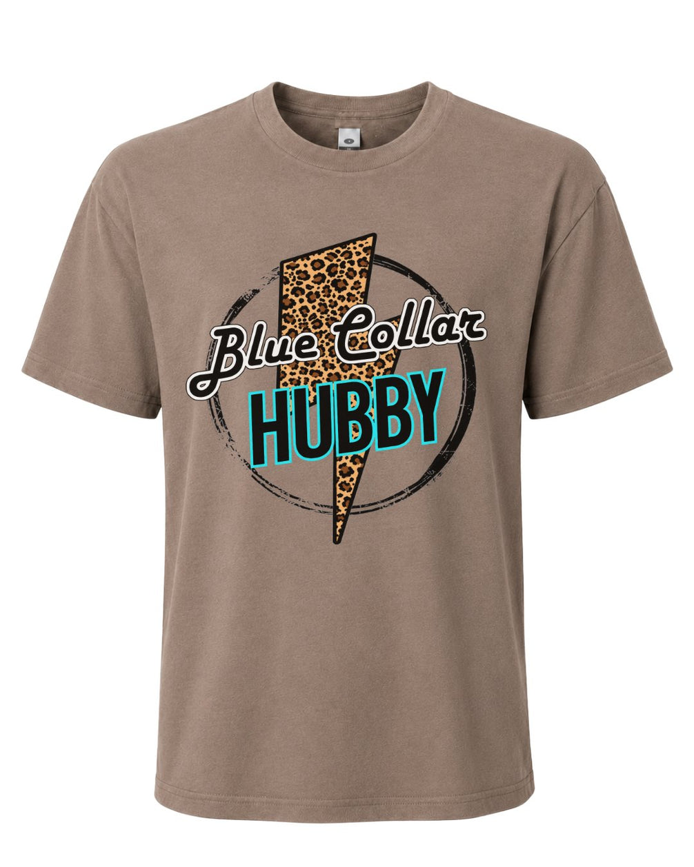 Leopard Lightning Blue Collar Couple T-shirt