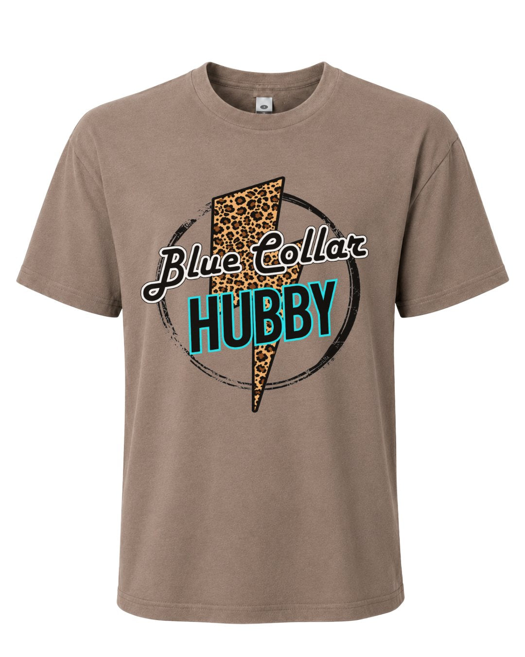 Leopard Lightning Blue Collar Couple T-shirt