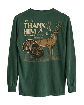 Let Us Thank Him For Our Food LONG-SLEEVE back