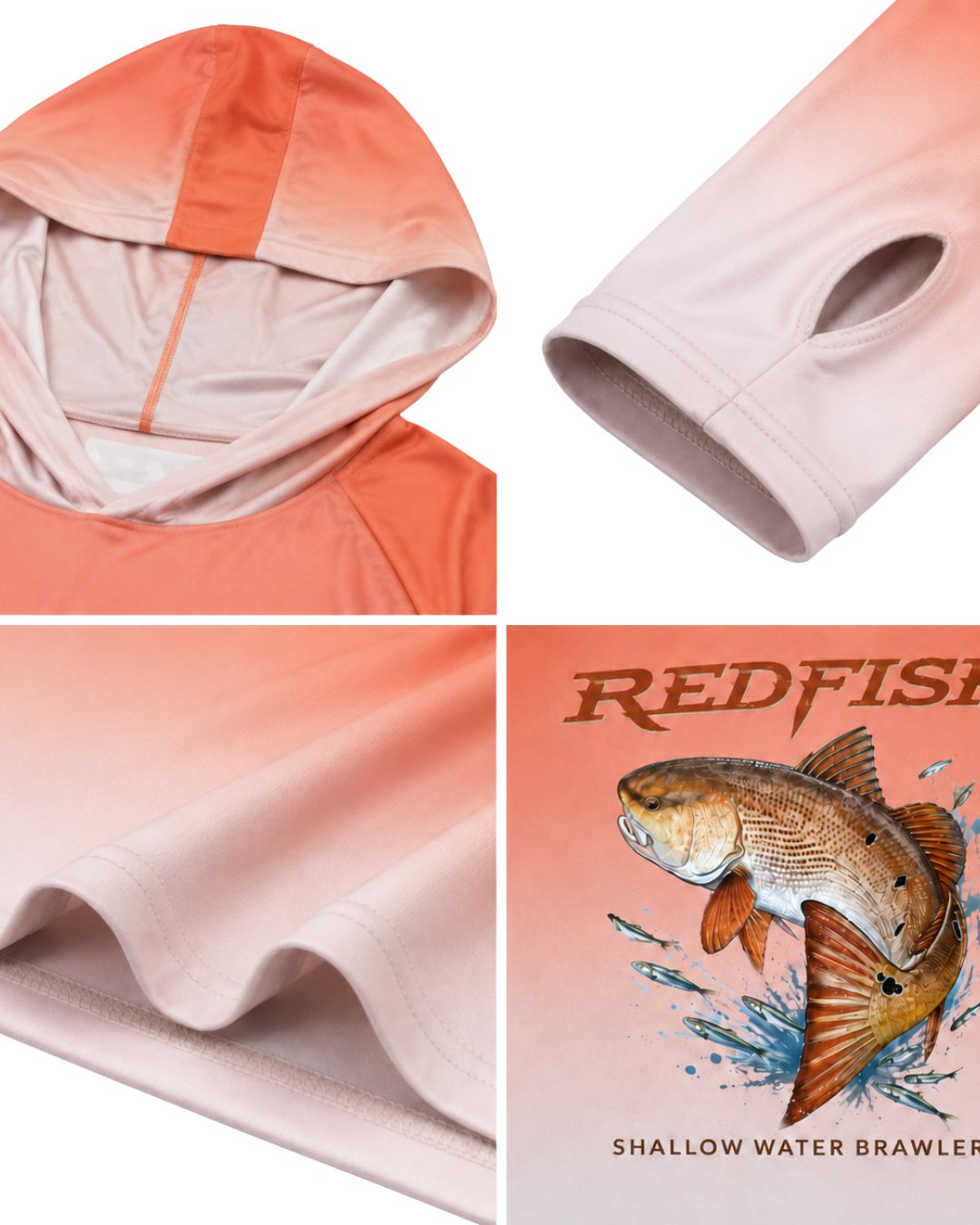 Shallow Water Brawler Redfish Sun Protection Hoodie