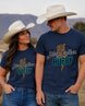 Leopard Lightning Blue Collar Couple T-shirt