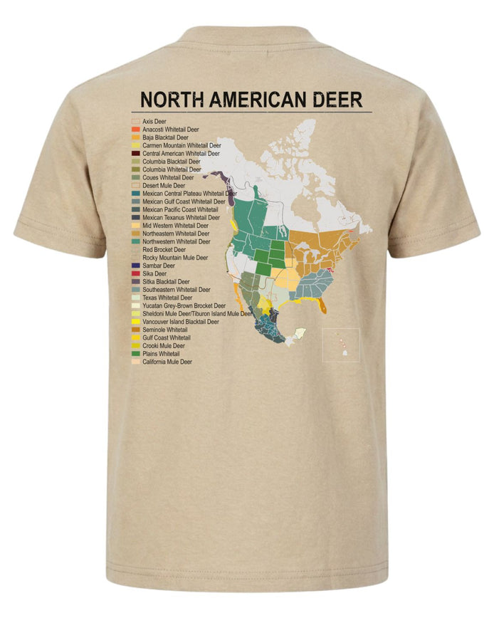 North American Deer Map T-Shirt