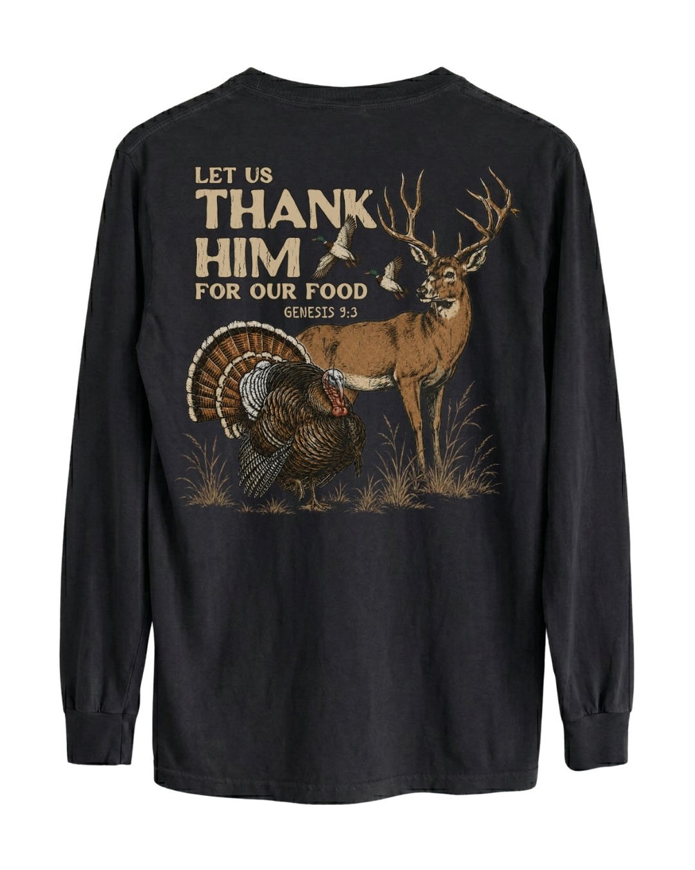 Let Us Thank Him For Our Food LONG-SLEEVE back