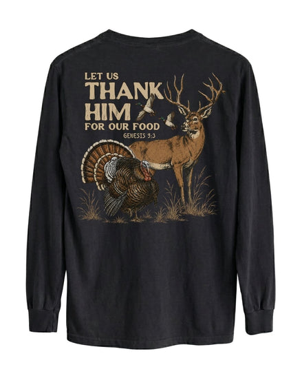 Let Us Thank Him For Our Food LONG-SLEEVE back