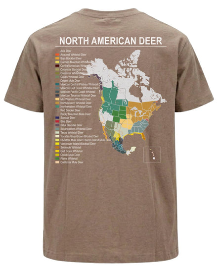North American Deer Map T-Shirt