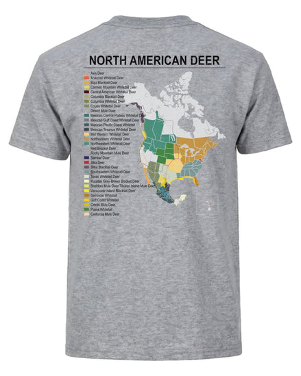 North American Deer Map T-Shirt